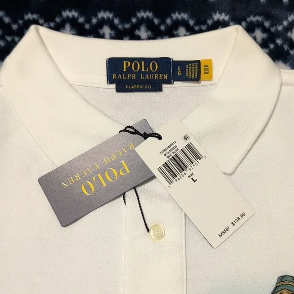 Ralph Lauren Classic Fit Polo Bear Mesh Polo Shirt 100% cotton.